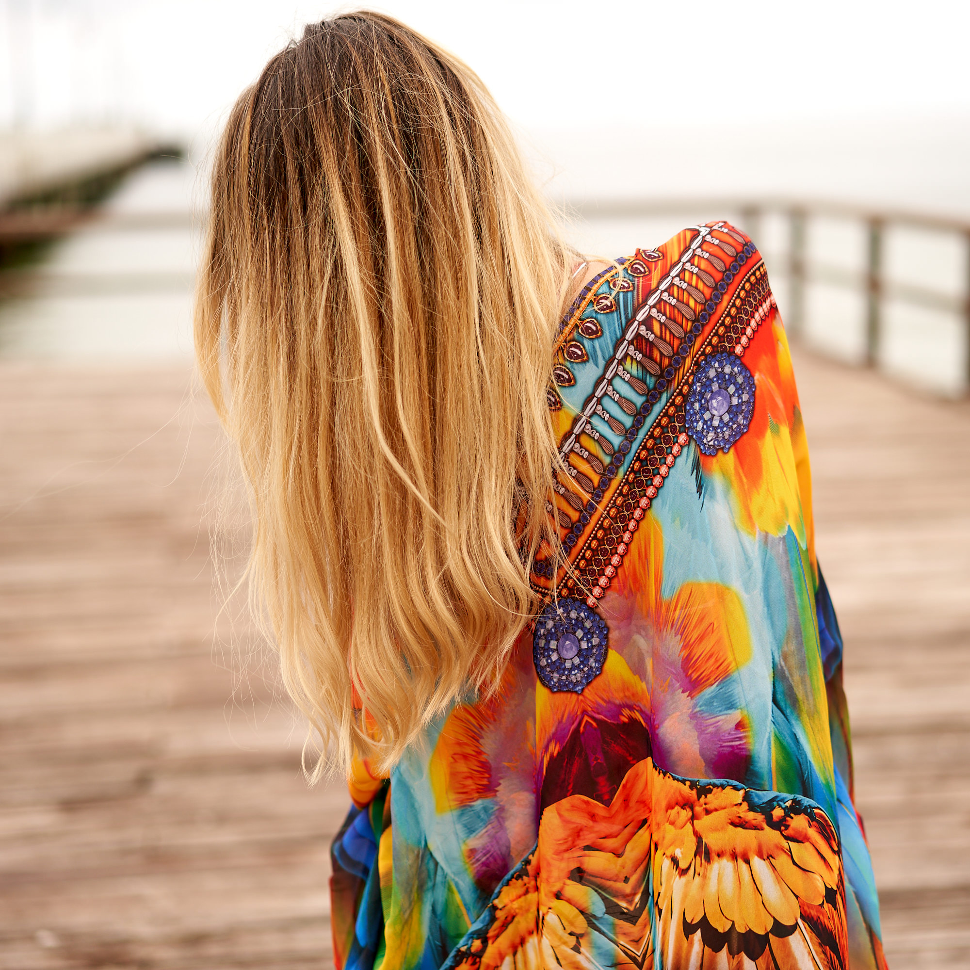 Silk kaftan for women Long Caftan Resort Wear Vacation Beach Dress | Boho Silk Dress Kaftan Floral - SK02