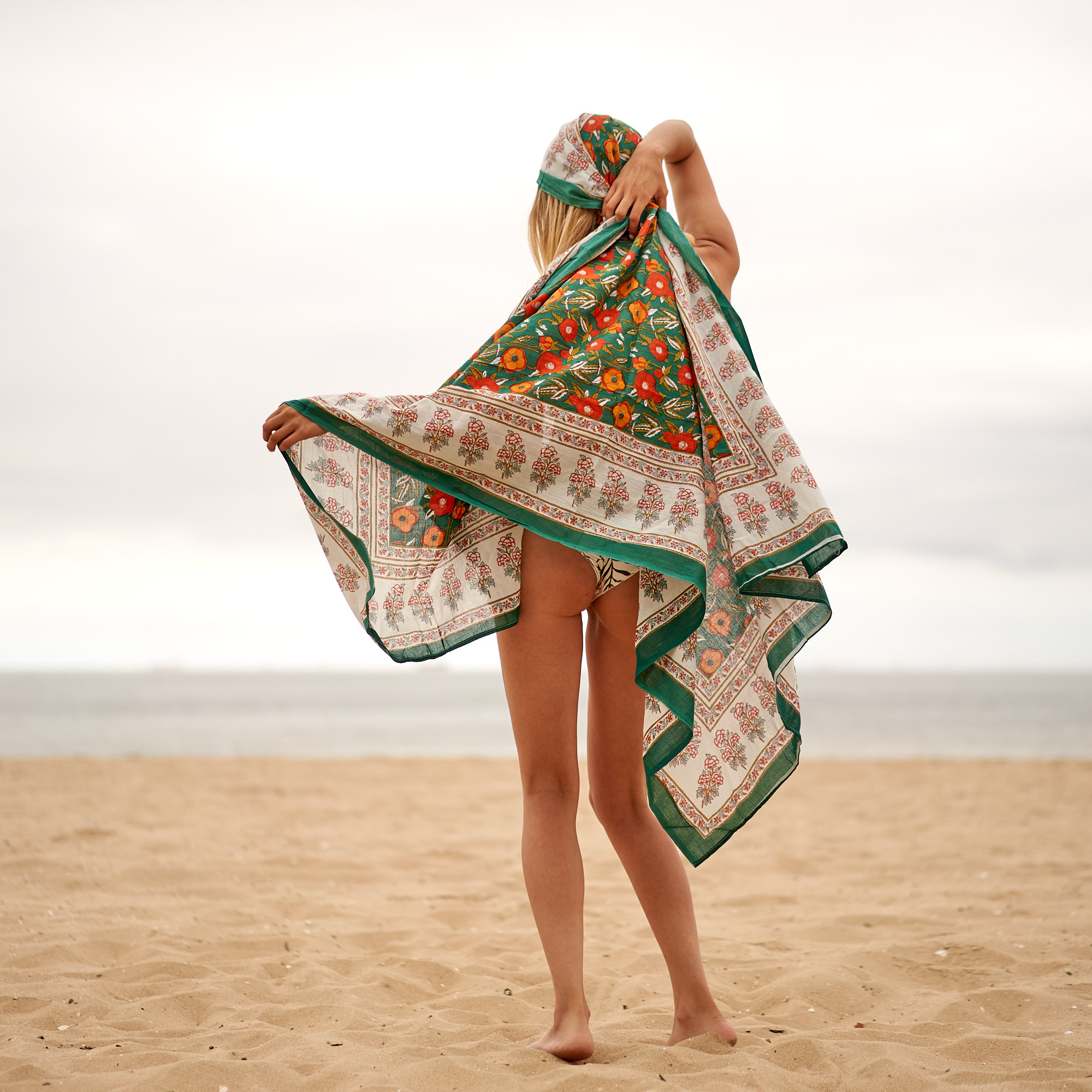 Cotton Sarong | Block Print Sarong Pareo | Cotton Boho Scarf | Neck Head Wrap|Beach Sarong - SAR05