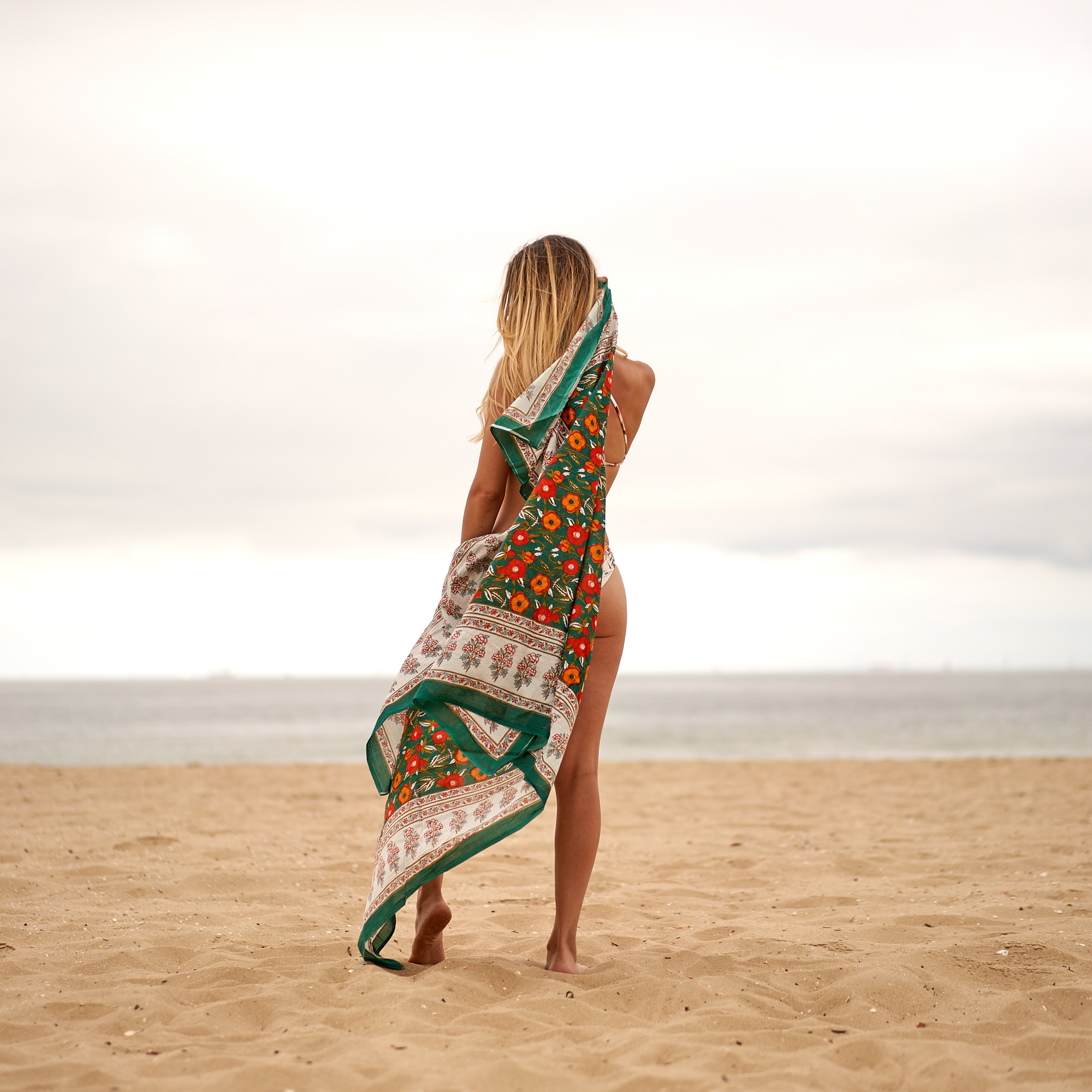 Cotton Sarong | Block Print Sarong Pareo | Cotton Boho Scarf | Neck Head Wrap|Beach Sarong - SAR05