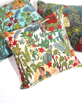 Frida Decorative Cushion-white Floral Printed
