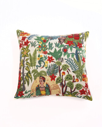 Frida Decorative Cushion-white Floral Printed