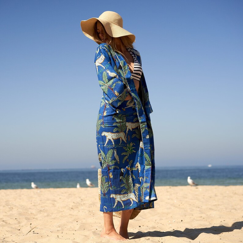 Kimono Cotton Kimono Bathrobe Frida Valentines Day G/B Turkish Bathrobe Cardigan Nightwear Dressing Gown Beach Bikini Summer - CKR174