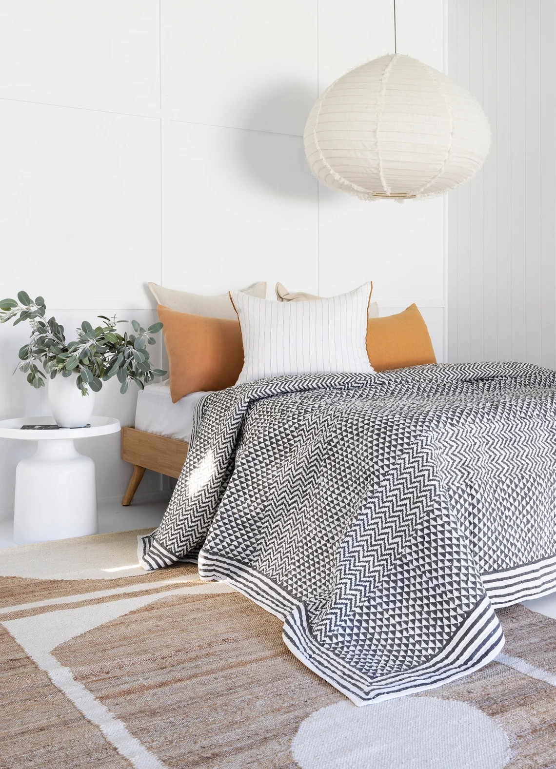 Floral Cotton Quilt Throw Bedspread Block Print Quilt Indian Quilt Comforter Duvet Cover Quilt Gift - Geometric Patch-QT04