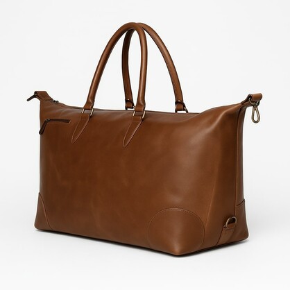 Heritage Tan Leather Weekender Duffle Bag – Handmade Travel Essential