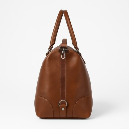 Heritage Tan Leather Weekender Duffle Bag – Handmade Travel Essential