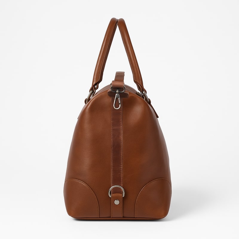 Heritage Tan Leather Weekender Duffle Bag – Handmade Travel Essential