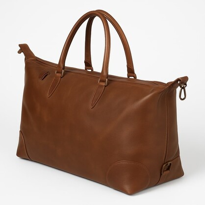 Heritage Tan Leather Weekender Duffle Bag – Handmade Travel Essential