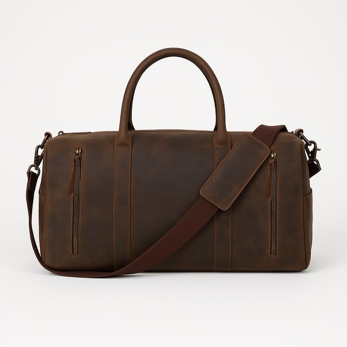 The Voyager – Handmade Leather Duffel Bag for Travel & Weekends