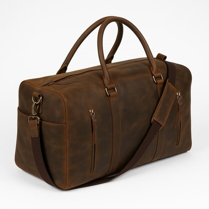 The Voyager – Handmade Leather Duffel Bag for Travel & Weekends