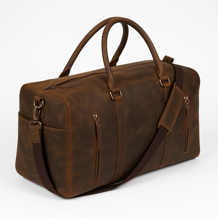 The Voyager – Handmade Leather Duffel Bag for Travel & Weekends