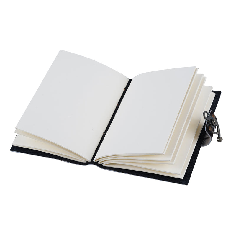 Handmade Cowhide Leather Journal | Animal Print Notebook with Clasp