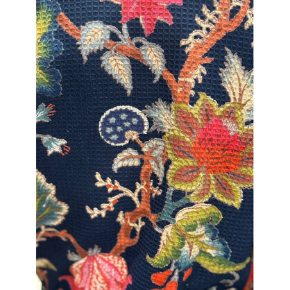Midnight Bloom Waffle Cotton Kimono Robe – Navy Floral
