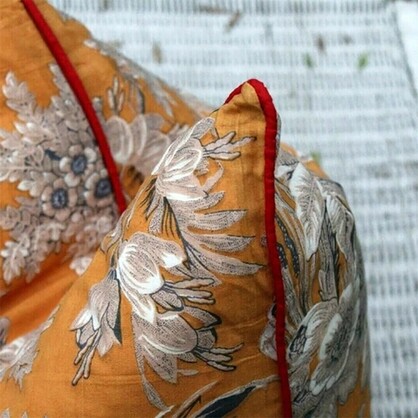 'Blossom Retreat' 100% Handmade Cotton Cushion Cover