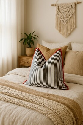 'Blissful Getaway' 100% Handmade Cotton Cushion Cover