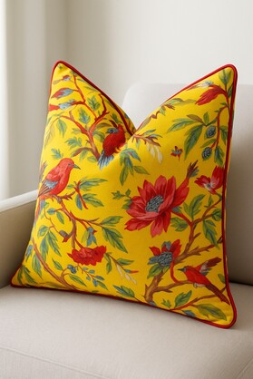 Handmade Cotton Cushion - Floral Oasis Boho Pillow Cover