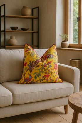 Handmade Cotton Cushion - Floral Oasis Boho Pillow Cover