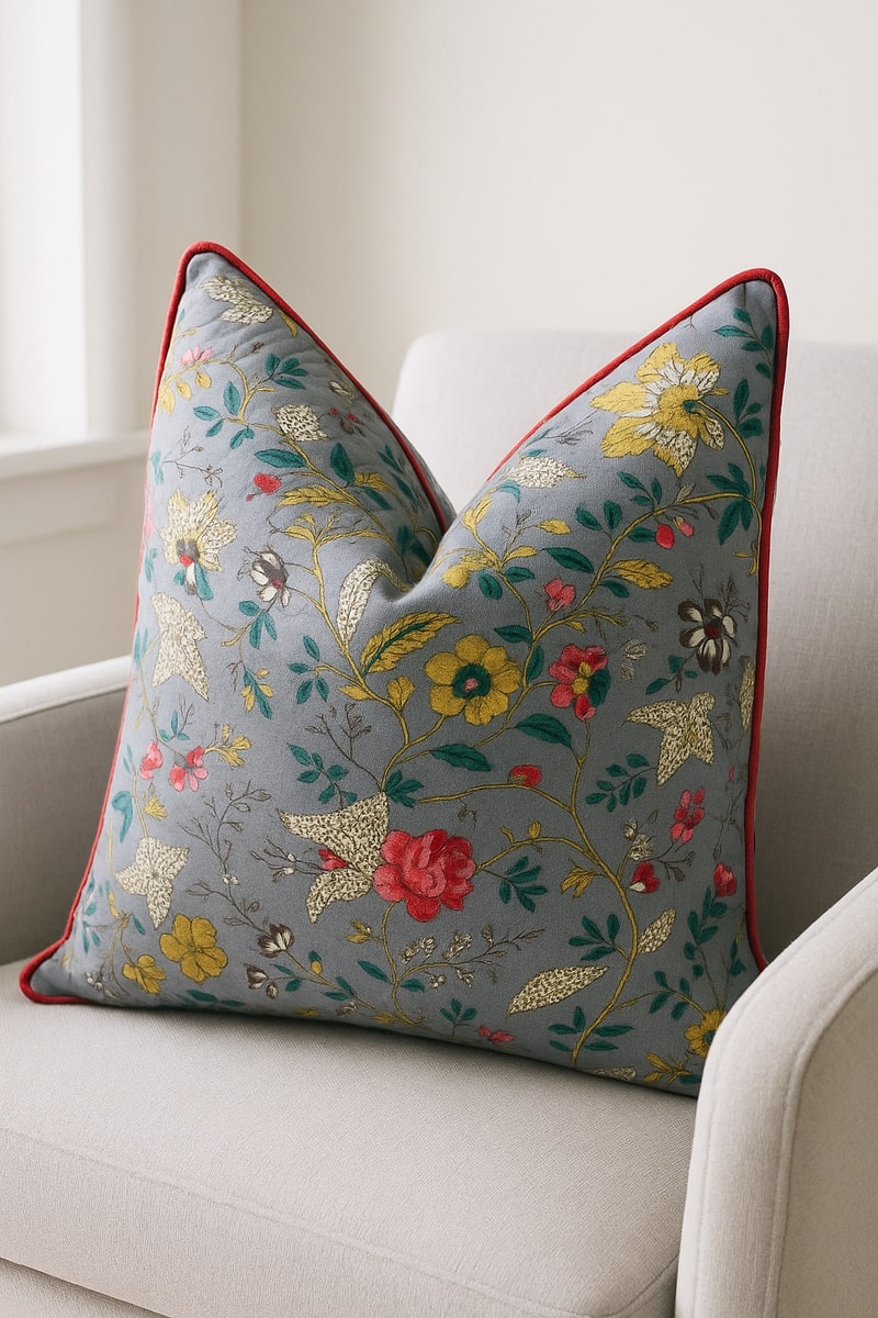 Avian Escape Cushion - Artisan Handmade Cotton Decorative Pillow