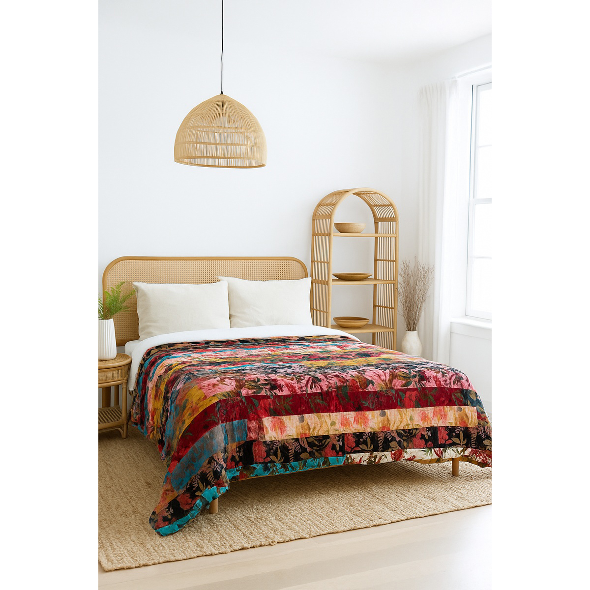 Wholesale Handcrafted Patchwork Velvet Quilt - Luxury Upcycled Boho ...