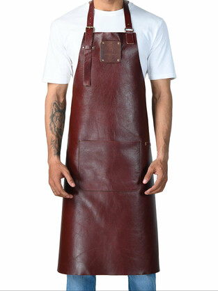 Classic Chestnut Leather Apron Handmade & Durable