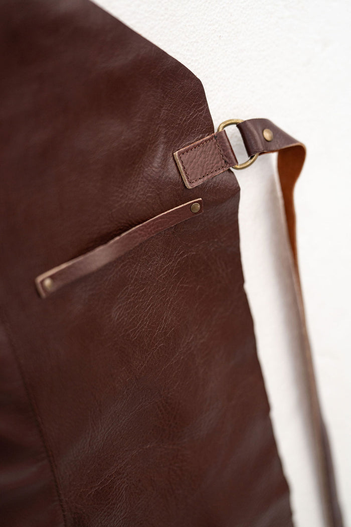 Classic Chestnut Leather Apron Handmade & Durable