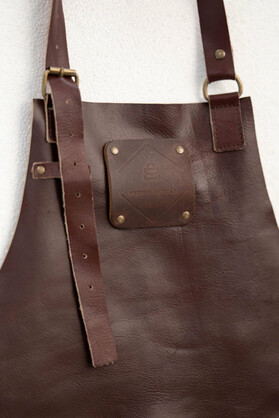 Classic Chestnut Leather Apron Handmade & Durable