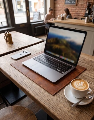 Luxury Brown Leather Desk Mat & Placemat for Office & Dining