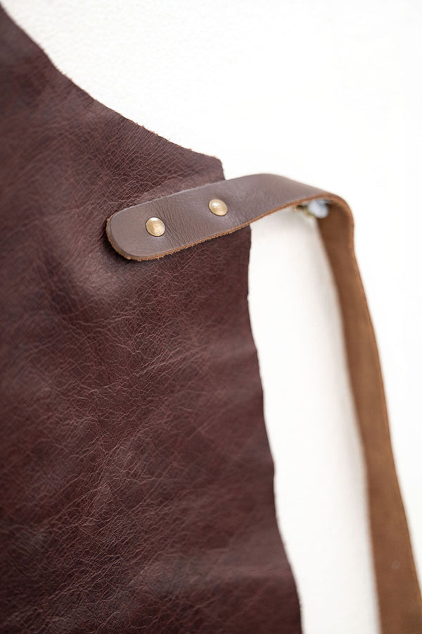 Brown Espresso Leather Apron - Signature Premium Work Apron