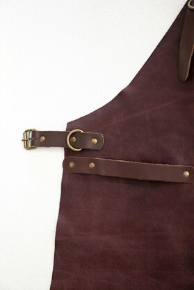 Brown Espresso Leather Apron - Signature Premium Work Apron