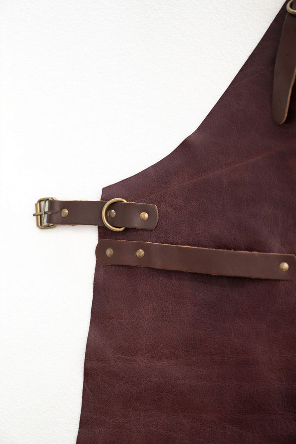 Brown Espresso Leather Apron - Signature Premium Work Apron