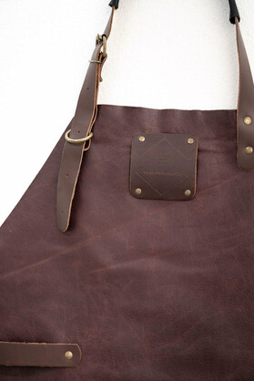 Brown Espresso Leather Apron - Signature Premium Work Apron