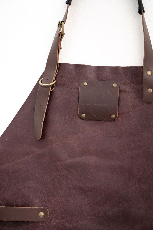 Brown Espresso Leather Apron - Signature Premium Work Apron