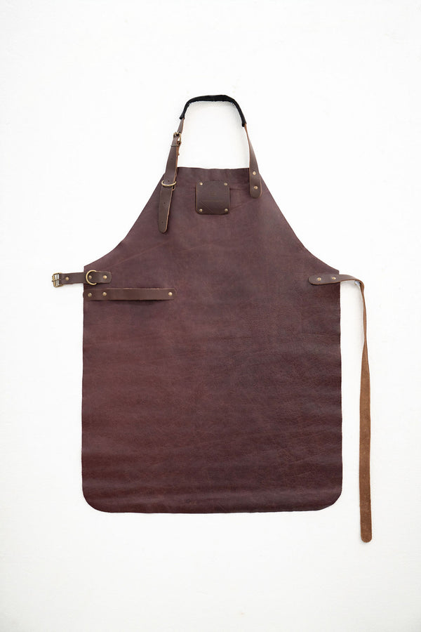 Brown Espresso Leather Apron - Signature Premium Work Apron