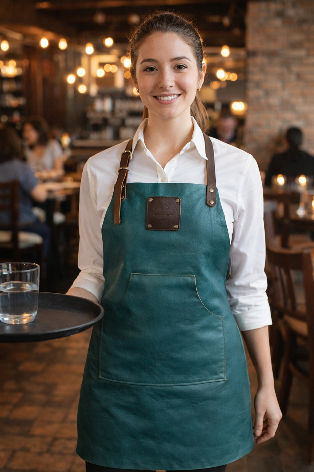 Premium Ocean Teal Leather Apron - Signature Work Apron