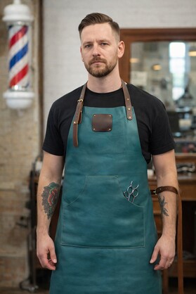 Premium Ocean Teal Leather Apron - Signature Work Apron