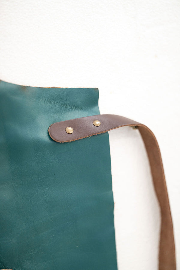 Premium Ocean Teal Leather Apron - Signature Work Apron