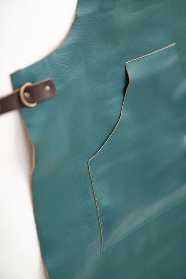 Premium Ocean Teal Leather Apron - Signature Work Apron