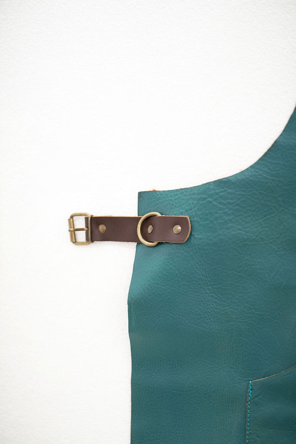 Premium Ocean Teal Leather Apron - Signature Work Apron