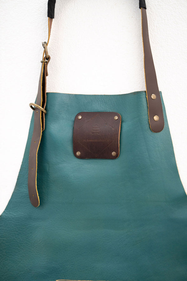 Premium Ocean Teal Leather Apron - Signature Work Apron
