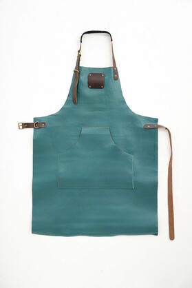 Premium Ocean Teal Leather Apron - Signature Work Apron