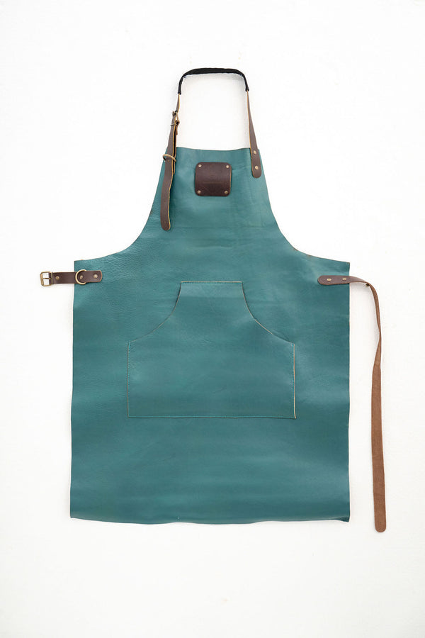 Premium Ocean Teal Leather Apron - Signature Work Apron