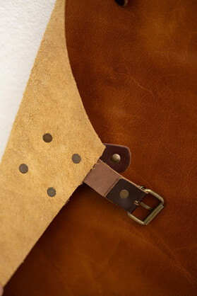 Brown Saddle Leather Apron - Vintage Signature Premium Work Apron