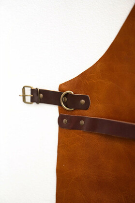 Brown Saddle Leather Apron - Vintage Signature Premium Work Apron