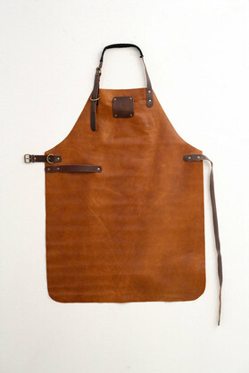 Brown Saddle Leather Apron - Vintage Signature Premium Work Apron