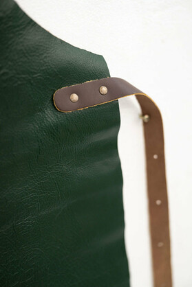 Premium Forest Green Leather Apron - Signature Work Apron 80x60 cm