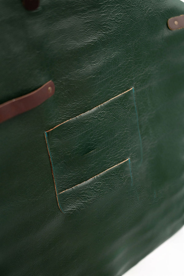Premium Forest Green Leather Apron - Signature Work Apron 80x60 cm