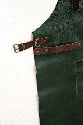 Premium Forest Green Leather Apron - Signature Work Apron 80x60 cm