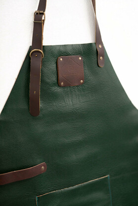 Premium Forest Green Leather Apron - Signature Work Apron 80x60 cm