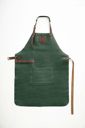 Premium Forest Green Leather Apron - Signature Work Apron 80x60 cm