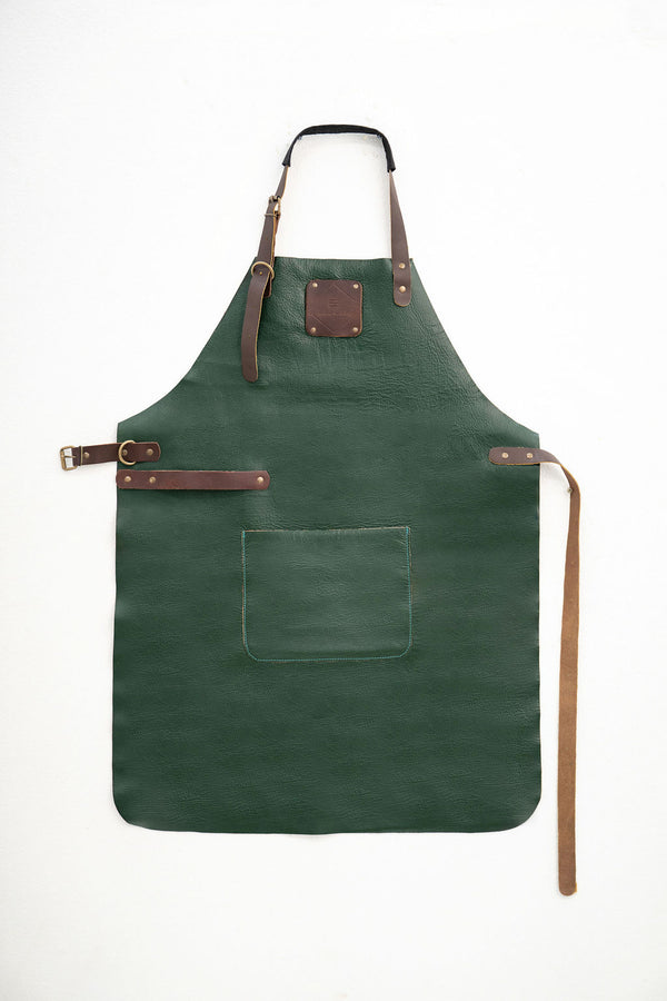 Premium Forest Green Leather Apron - Signature Work Apron 80x60 cm