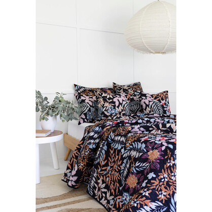 Floral Cotton Quilt Throw Bedspread Block Print Quilt Indian Quilt Comforter Duvet Cover Quilt Gift - Black Cherry Monkey-QT09